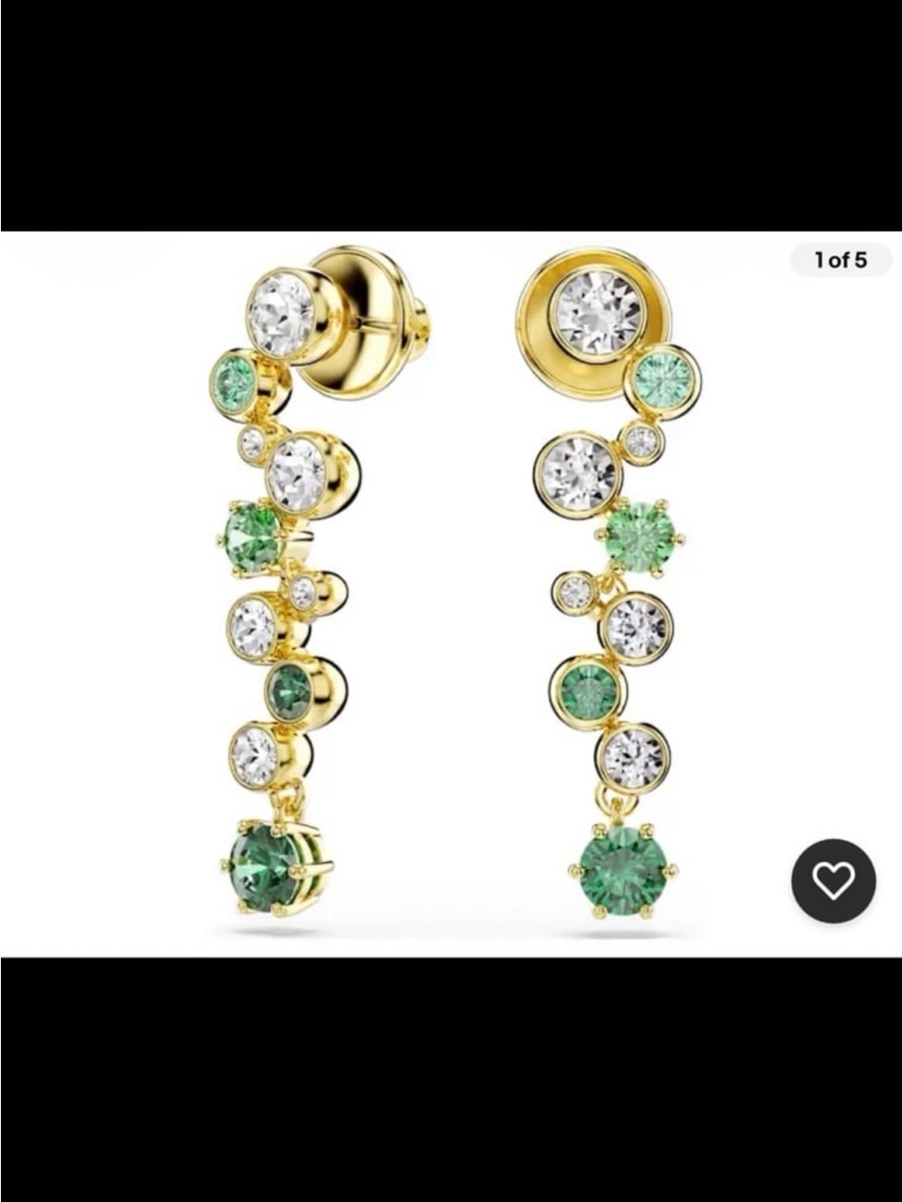 Constella drop earrings
Mixed cuts, Green, 18K gold plated authentic #878